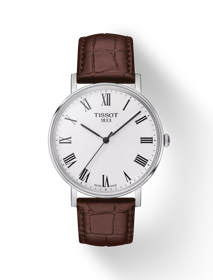 Front view of the watch Tissot Everytime 38mm with shadow