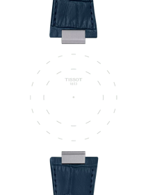 Focus on the lugs of Tissot Official Blue PRX 42mm leather strap