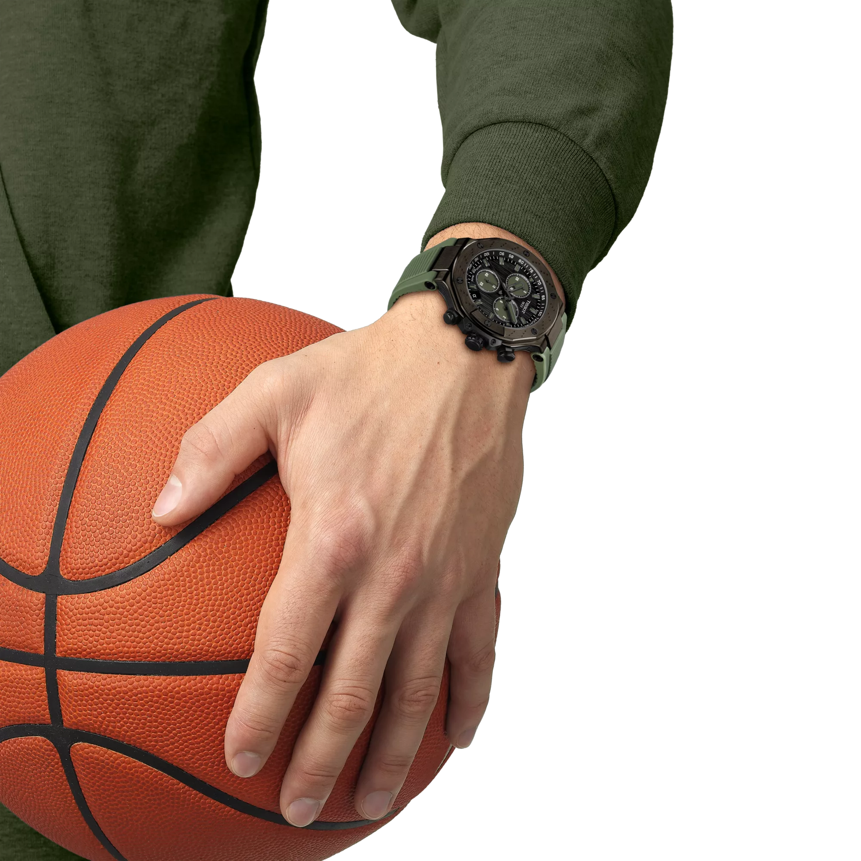 Simulation of the watch Tissot T-Race Quartz Chronograph on a wrist