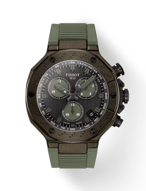 Vorderansicht der Uhr Tissot T-Race Quartz Chronograph mit Schatten