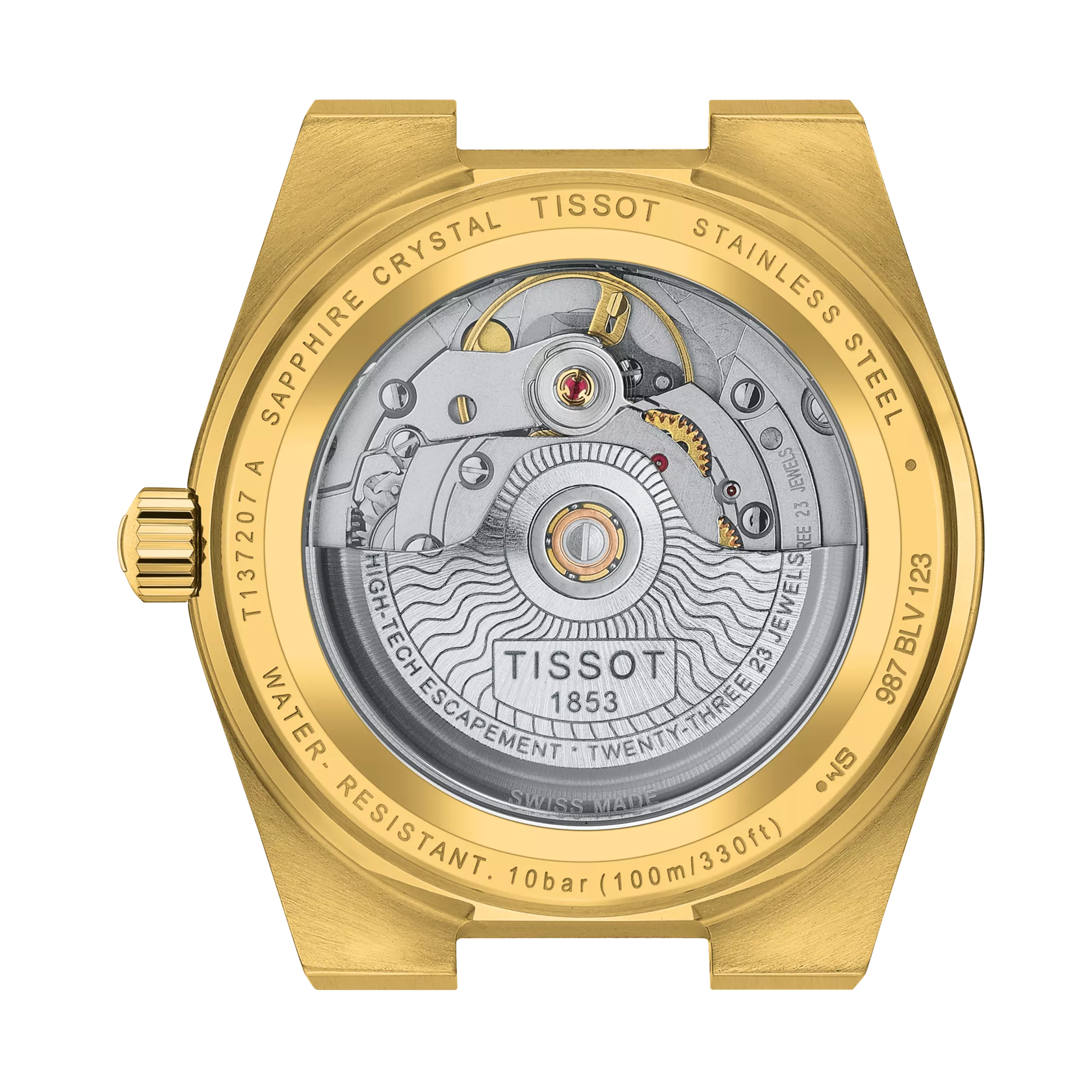 Back view of the watch case Tissot PRX Powermatic 80 35mm