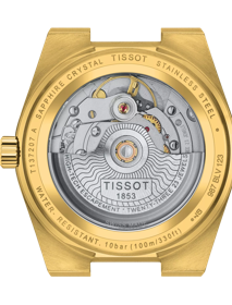 Vue arrière du boîtier de la montre Tissot PRX Powermatic 80 35mm