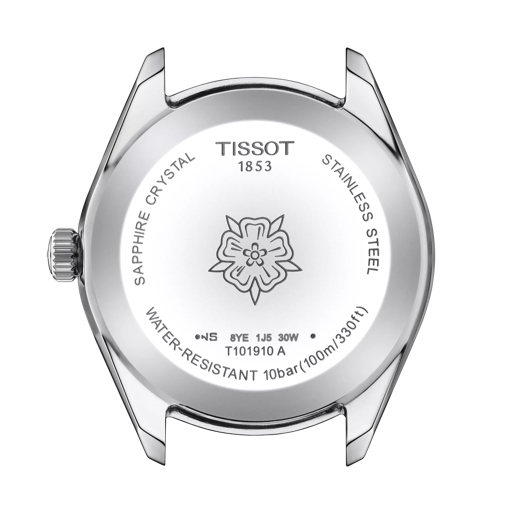 Rückansicht des Gehäuses der Uhr Tissot PR 100 Sport Chic
