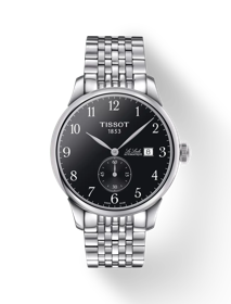 Front view of the watch Tissot Le Locle Automatique Petite Seconde with shadow