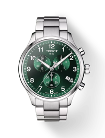 Front view of the watch Tissot Chrono XL Classic with shadow
