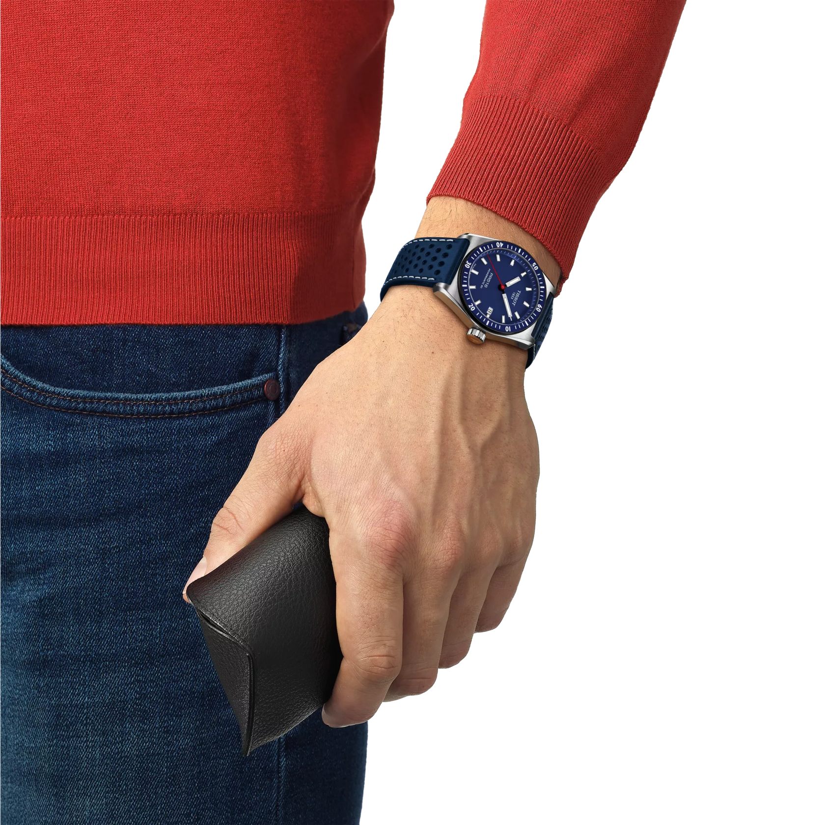 Simulation of the watch Tissot PR516 Powermatic 80 on a wrist
