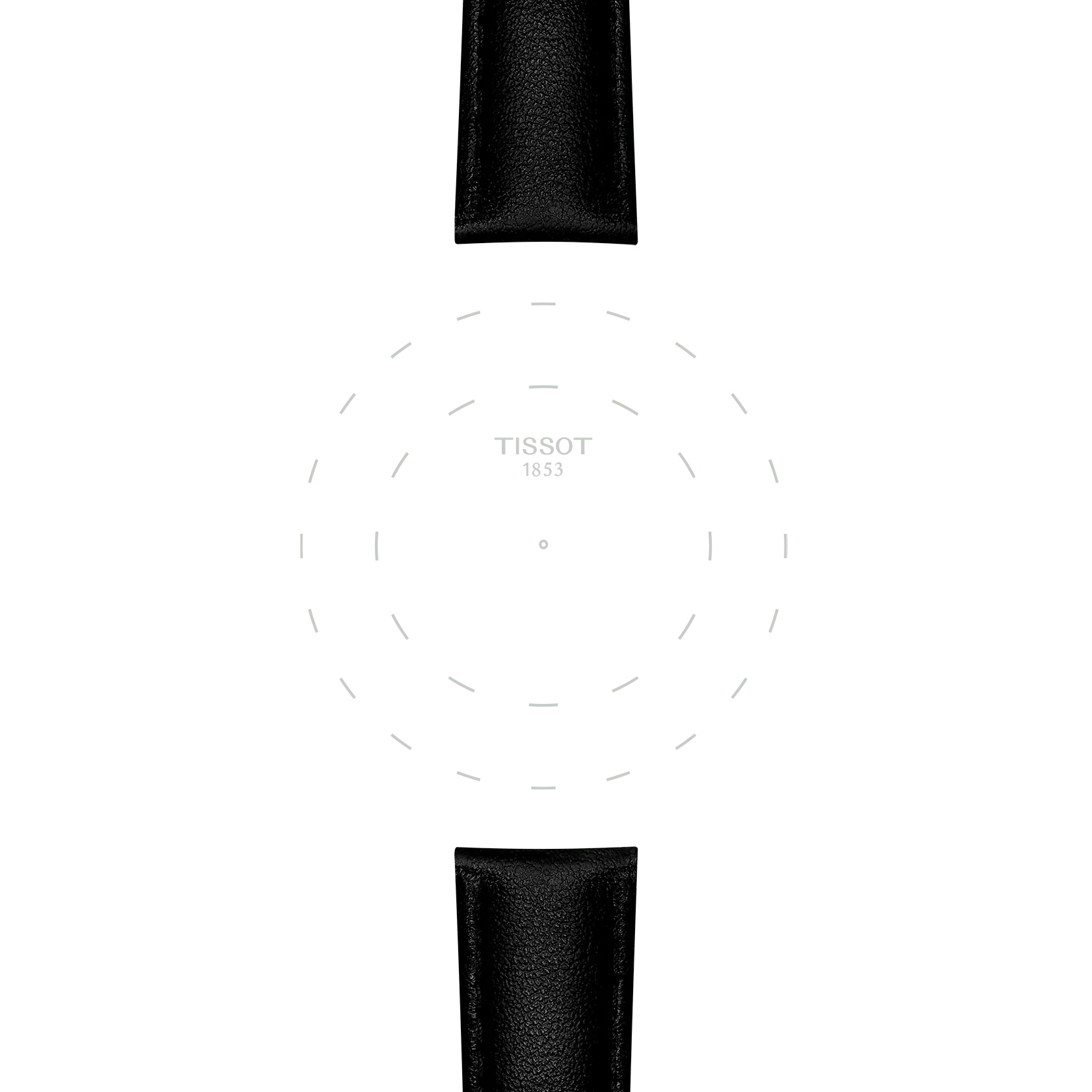 Focus sulle anse di Tissot cinturino ufficiale vegano sintetico nero con anse da 18 mm