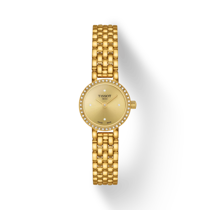 Front view of the watch 티쏘 러블리 라운드 with shadow