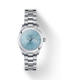 Vista frontal del reloj Tissot T-My Lady Automatic con sombra