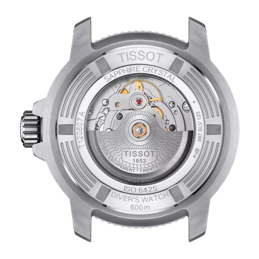Back view of the watch case Tissot Seastar 2000 Professional Powermatic 80