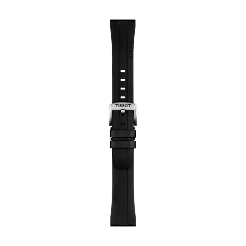 Vorderansicht von Original Tissot Kautschukarmband schwarz Bandanstoß 20 mm