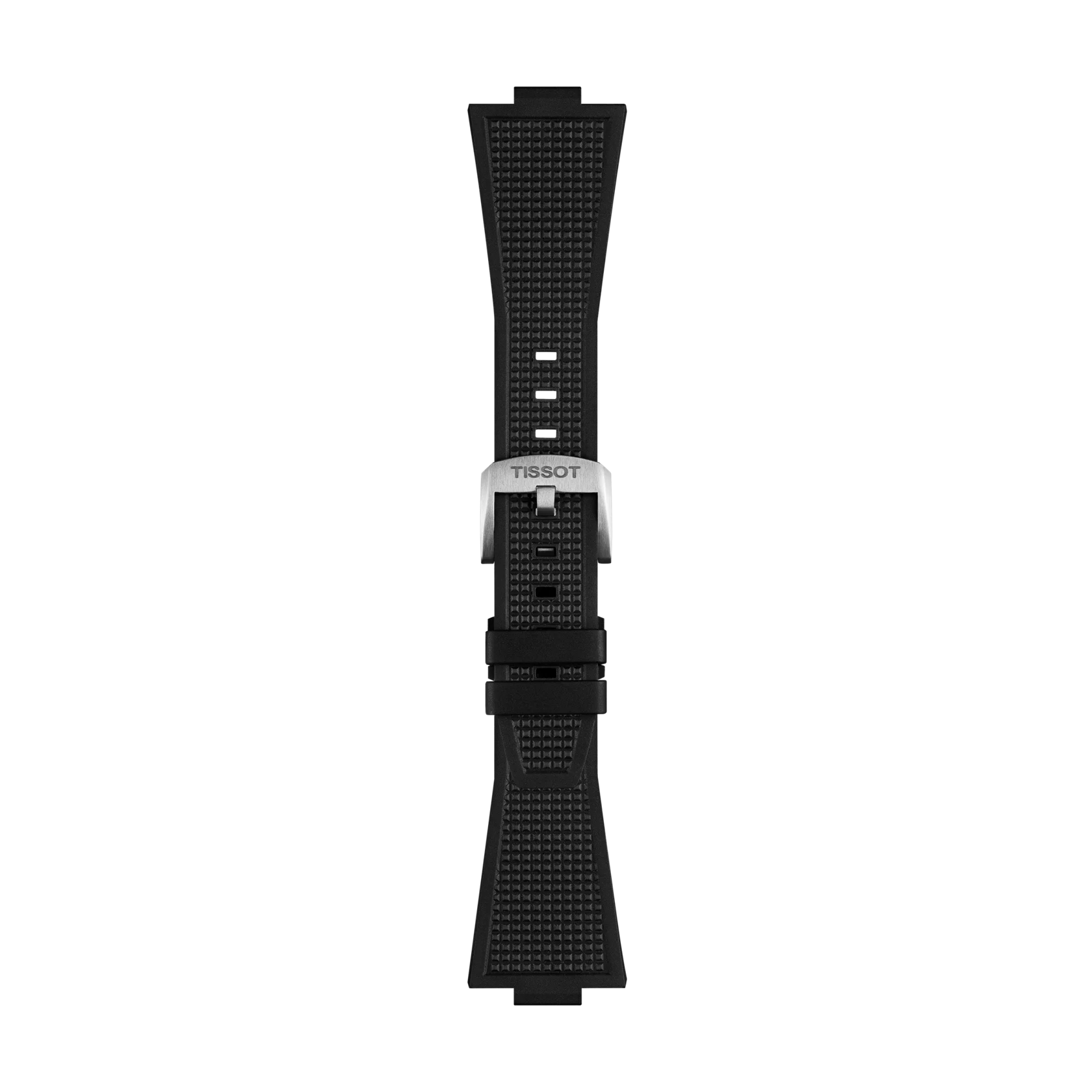 Vista frontale di Cinturino ufficiale Tissot  PRX Nero in gomma