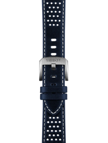 Zoom on Tissot Official Blue Leather Strap Lugs 20 mm