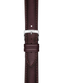 Zoom auf Original Tissot Lederarmband braun Bandanstoß 20 mm