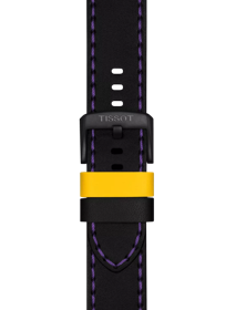 Zoom on Tissot Official Black Leather Strap Lugs 22 mm