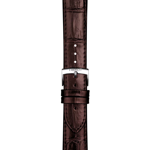Zoom on Tissot Official Brown Leather Strap Lugs 20 mm